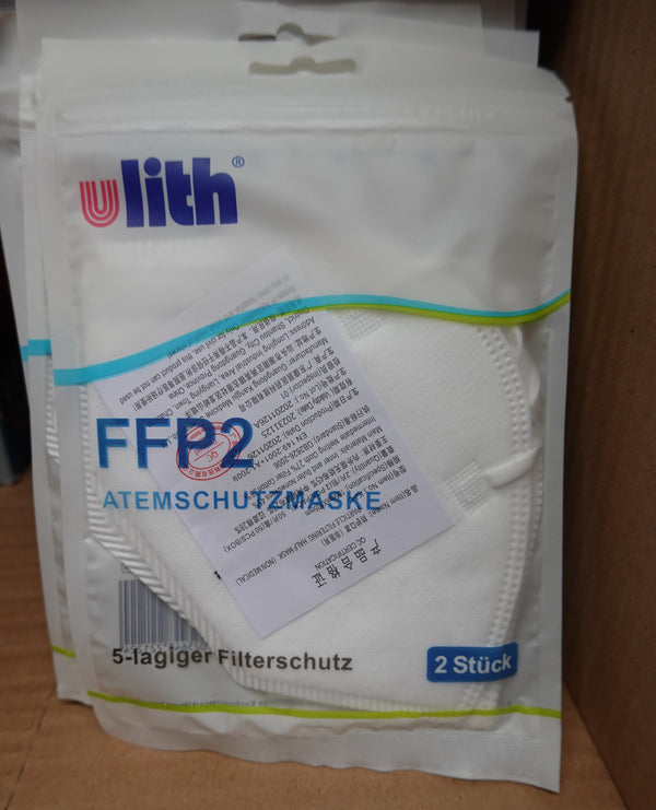 FFP2 Atemschutzmaske 5-lagiger Filterschutz 2 Stück; ohne Ventil
