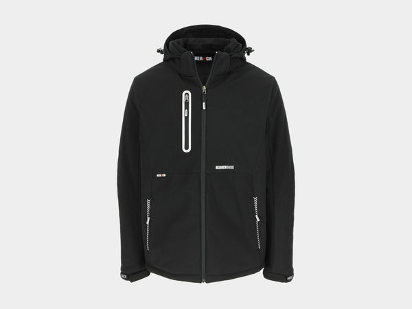 HEROCK Softshelljacke TARIS schwarz winddichte, wärmende Winterjacke