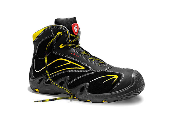 Jori 16741 HARRISON Mid S3 schwarz-gelber Sicherheitsstiefel metallfrei Kunststoffkappe