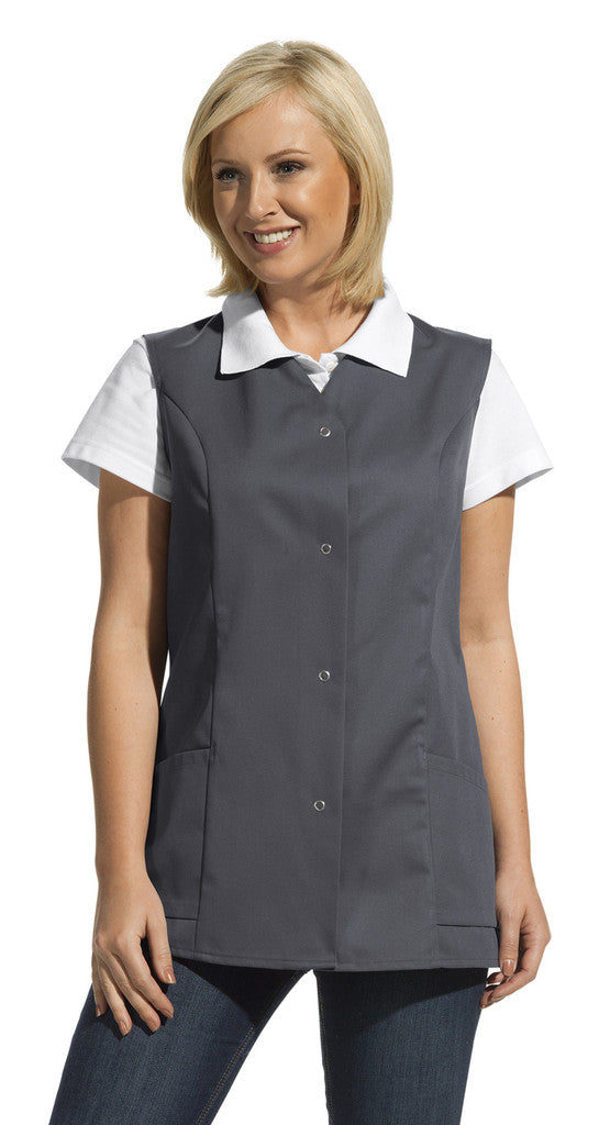 Leiber 04/2442 Damen Hosen-Kasack ärmellos grau Mischgewebe