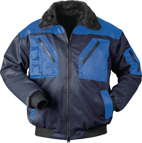 PIlotjacke marine royal multifunktional Futter und Kragen und Ärmel abtrennbar