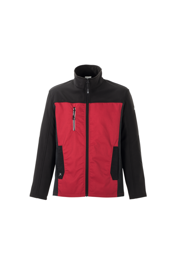 PLANAM Norit Herren Hybridjacke 6507 mit Stretch-Einsätzen - rot/schwarz