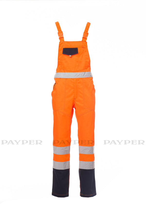 PAYPER Warnschutz-Latzhose SKILL Hi-Vis Kl.2 orange / marineblau