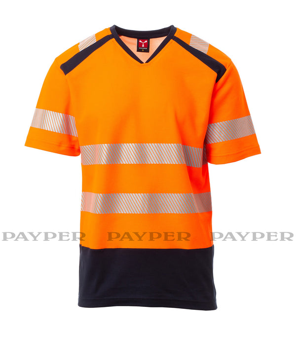 Payer WAY Warnschutz T-Shirt fluororange / marineblau Mischgewebe