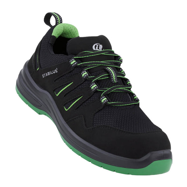 Stabilus 7421 Cody Low Green S1PL Unisex Sicherheitsschnürschuhe schwarz-grün
